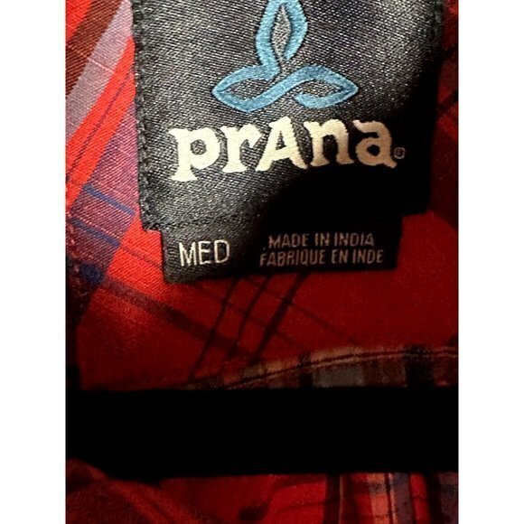 PRANA MENS SHORT SLEEVE PLAID BUTTON FRONT SHIRT (M)  NEVER WORN, NO TAGS    F-2 - Picture 3 of 6